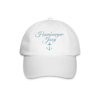 Hamburger Jung (Vintage Hellblau) Hamburg Anker - Baseballkappe - Weiß/Weiß - Vorne