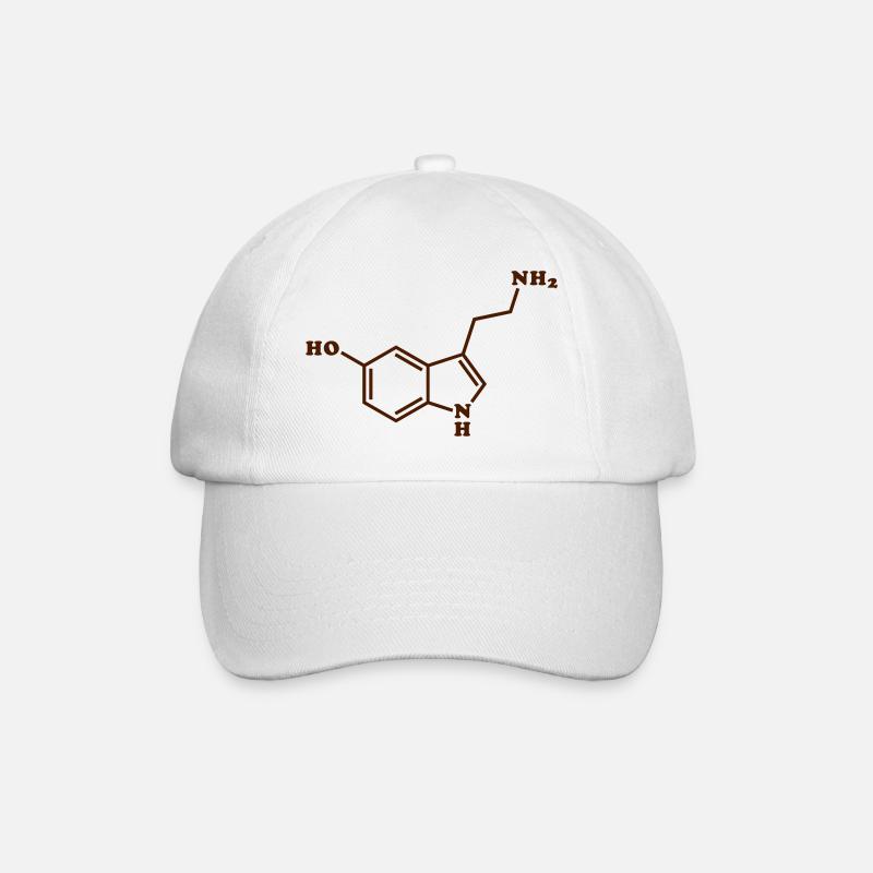 Formule chimique moléculaire de sérotonine - Casquette classique - blanc/blanc