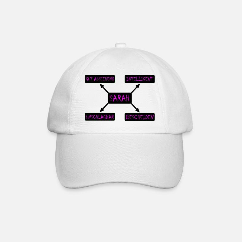 Sarah Gift for Sarah - Baseball Cap - white/white