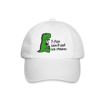 T-rex can't eat ice cream - Baseball Cap - white/white - Front