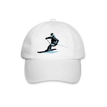 skieur, ski - Casquette classique - blanc/blanc - Devant