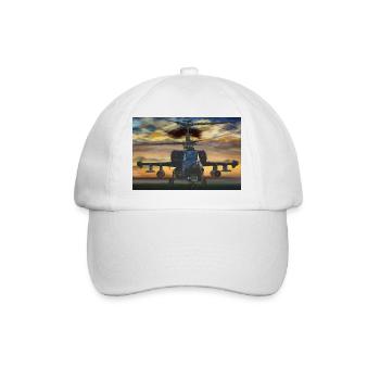 Hubschrauber - Baseballkappe - Weiß/Weiß - Vorne