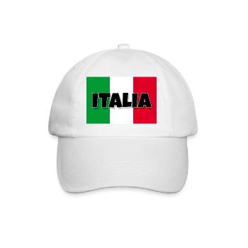 Italia - Flagge von Italien - Baseballkappe - Weiß/Weiß - Vorne