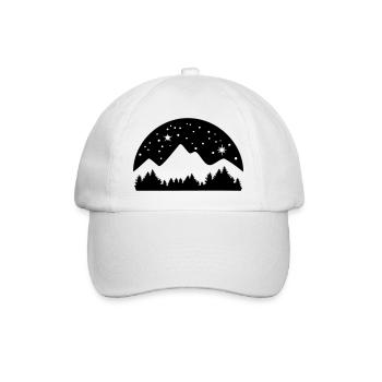 Mountains, Forest and Starry Night Sky - Casquette classique - blanc/blanc - Devant