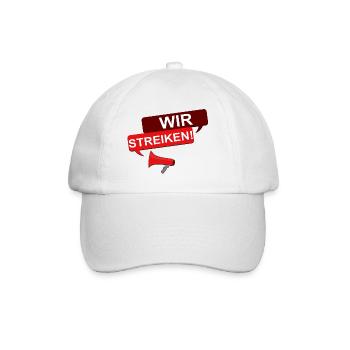Wir streiken! - Baseballkappe - Weiß/Weiß - Vorne