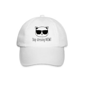 Chat cool - Casquette classique - blanc/blanc - Devant
