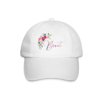 Blumen Braut Maedels 1 personalisierbar - Baseballkappe - Weiß/Weiß - Vorne