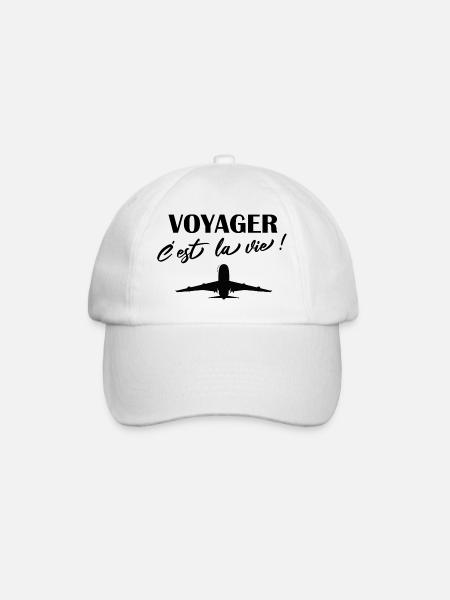 voyager c'est la vie t-shirt voyage cadeau humour - Casquette classique - blanc/blanc