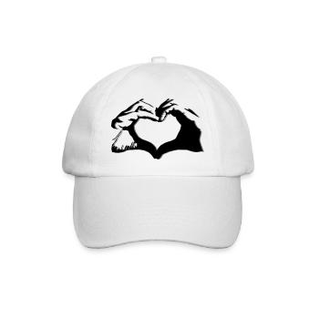 Hands shape heart - warm design - Baseball Cap - white/white - Front