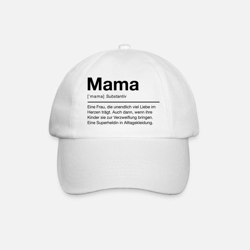 Mama - Baseballkappe - Weiß/Weiß