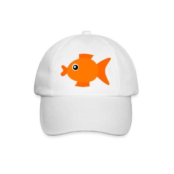 Fish Shirt Fish Motif,Fishing Clothing Gift - Baseball Cap - white/white - Front