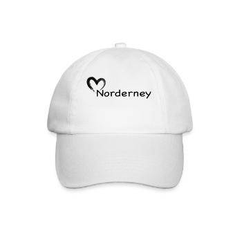 Ein Herz für Norderney - Baseballkappe - Weiß/Weiß - Vorne