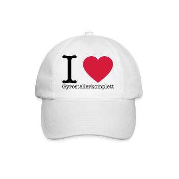 I Love Gyrosteller komplett - Baseballkappe - Weiß/Weiß - Vorne