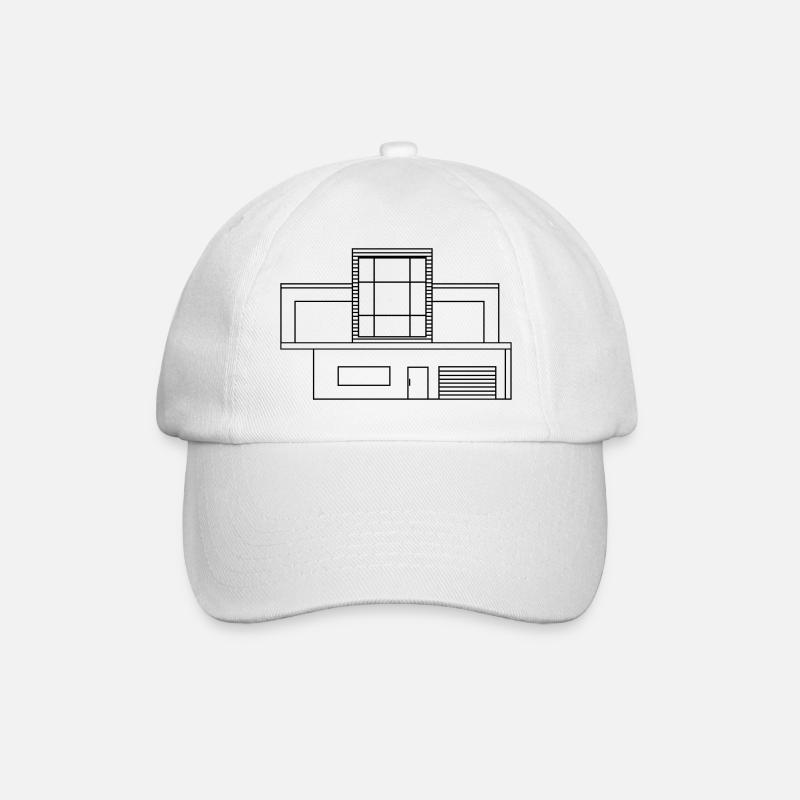 Modernes Haus - Baseballkappe - Weiß/Weiß