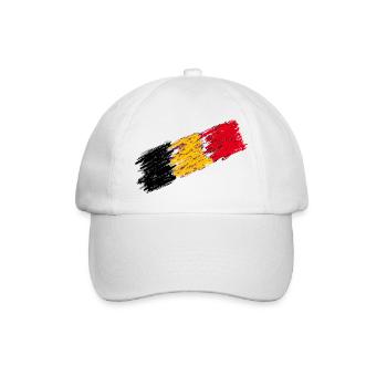 Belgium Flag - Italic - Baseball Cap - white/white - Front