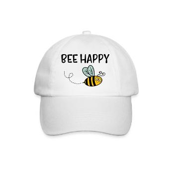 Bee Happy - Baseball Cap - white/white - Front