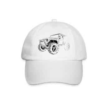 4x4 offroad Auto Truck Symbol Gelände Dirt icon - Baseballkappe - Weiß/Weiß - Vorne