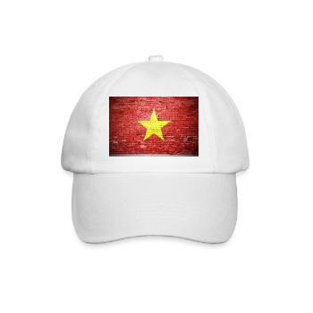 Vietnam Vietnamese Flag Graffiti on Brick Wall - Baseball Cap - white/white - Front