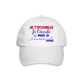 T shirt je t'écouille je t'écoute - Casquette classique - blanc/blanc - Devant