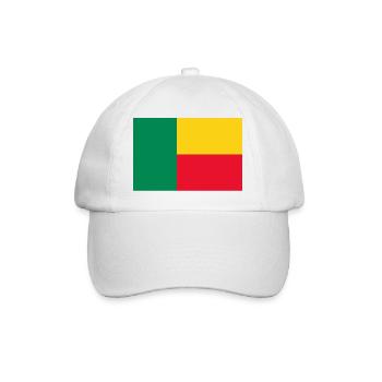 sticker flag of Benin Aufkleber Fahne Benin - Baseball Cap - white/white - Front