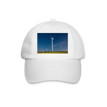 Windmill. Wind turbine - Baseball Cap - white/white - Front