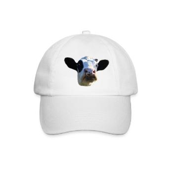 drôle vache tête de vache noir et blanc cadeau fermier - Casquette classique - blanc/blanc - Devant