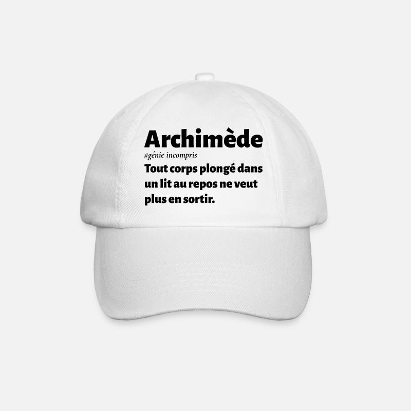 Définition Archimède Humour Sciences Génie Cool - Casquette classique - blanc/blanc