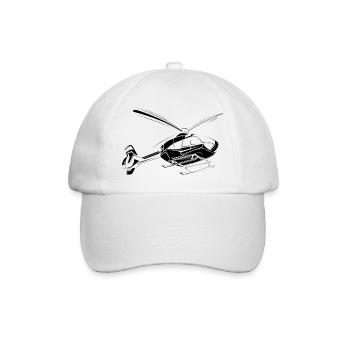 Heli Helicopter Flying Helicopter Symbol Icon - Baseball Cap - white/white - Front