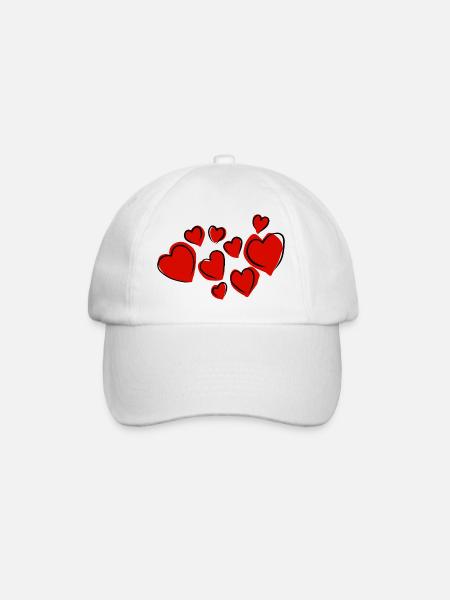 Valentine heart - Baseball Cap - white/white