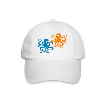 Octopus Valentine's Day Comic Sea Octopus Child - Baseball Cap - white/white - Front