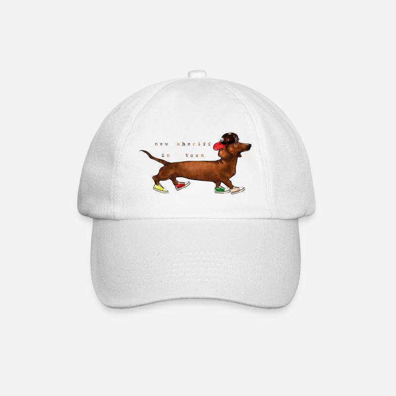 Dackel - Baseballkappe - Weiß/Weiß