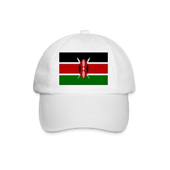 Kenya flag - Baseballkappe - Weiß/Weiß - Vorne