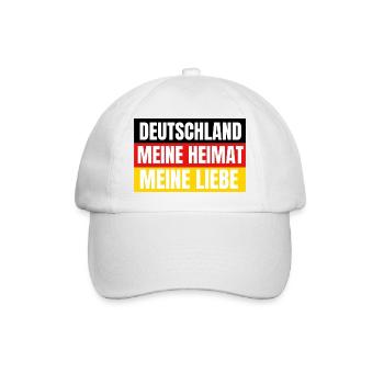 Deutschland meine Heimat meine Liebe - Baseballkappe - Weiß/Weiß - Vorne