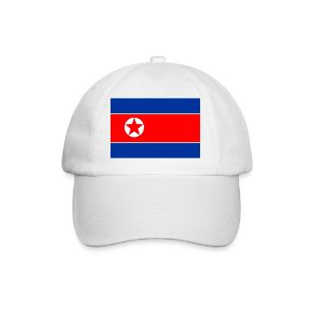 Flag of North Korea logo North Korean flag - Baseball Cap - white/white - Front
