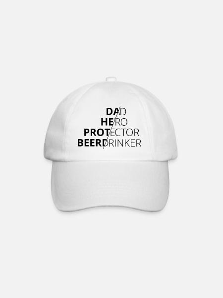 Dad Hero Protector - Baseballkappe - Weiß/Weiß