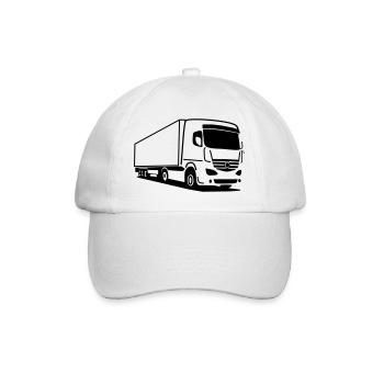 LKW Brummi – Klare Kante auf Achse - Baseballkappe - Weiß/Weiß - Vorne