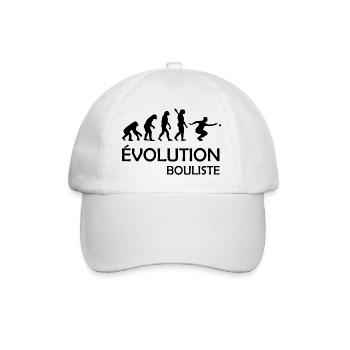 Évolution bouliste / humour pétanque - Casquette classique - blanc/blanc - Devant