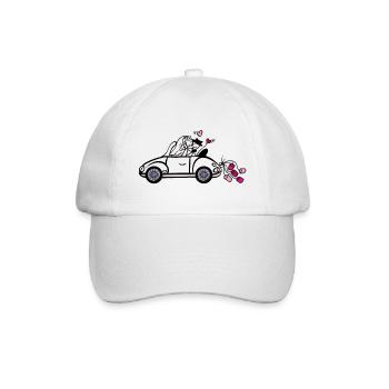 Strichmännchen Hochzeit - Baseballkappe - Weiß/Weiß - Vorne