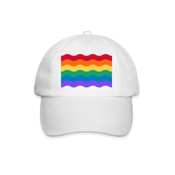 Wavy rainbow gay pride flag - Baseball Cap - white/white - Front