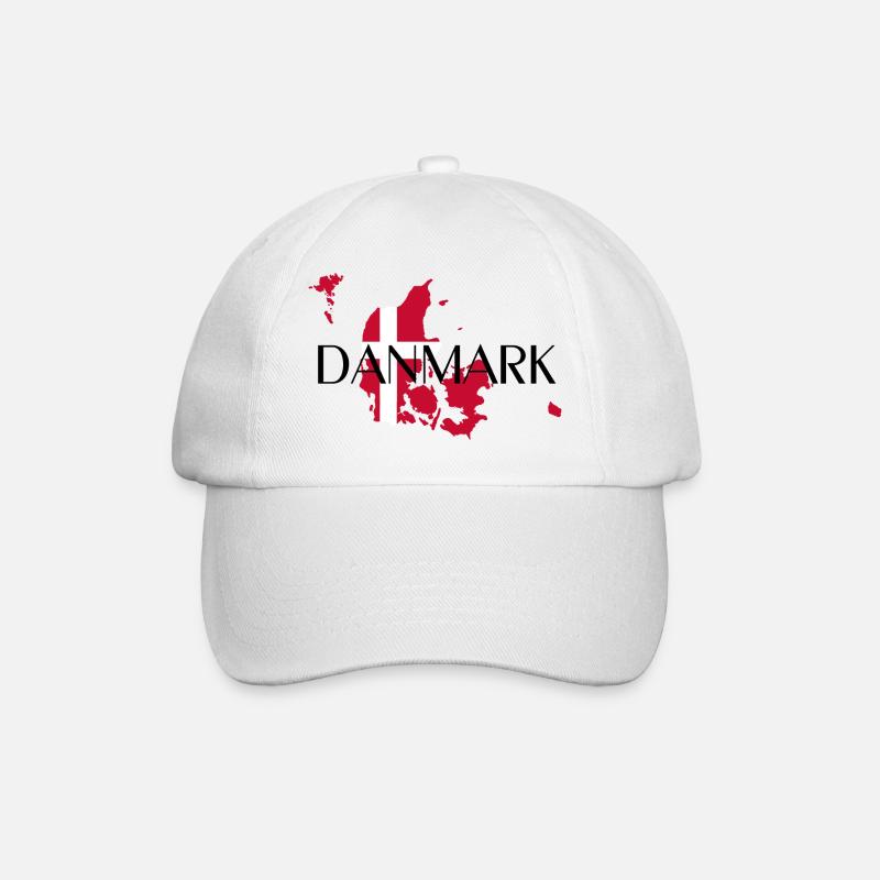 Danmark - Baseball Cap - white/white