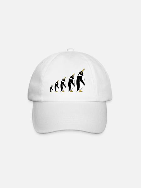 Aufsteigende Pinguin-Silhouetten - Baseballkappe - Weiß/Weiß
