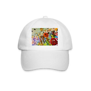 Fröhliches farbiges Blumendekor-Design - Baseballkappe - Weiß/Weiß - Vorne