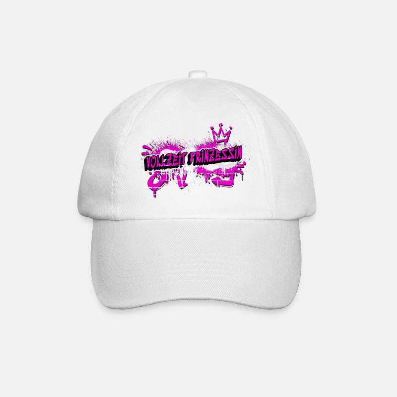 Vollzeit Prinzessin Graffiti Design - Baseballkappe - Weiß/Weiß