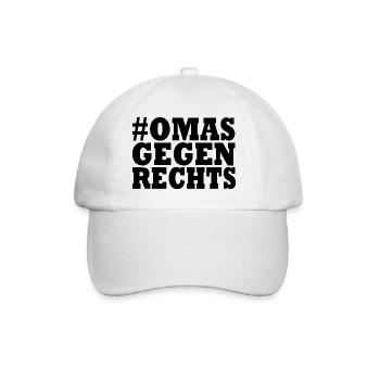 Omas gegen rechts - Baseballkappe - Weiß/Weiß - Vorne