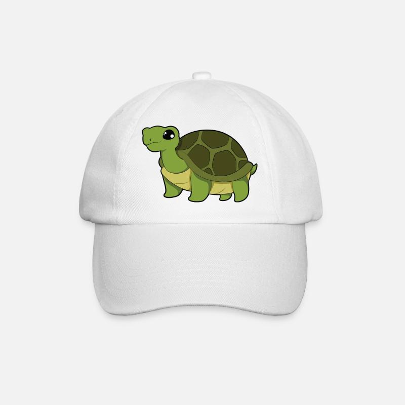 Schildkröte - Baseballkappe - Weiß/Weiß