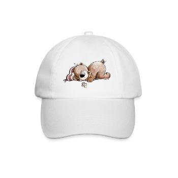 Droll Brown Bear Sleeps And Dreams - Baseball Cap - white/white - Front