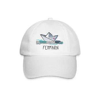 Paper boat with heart Fehmarn holiday by the sea - Baseball Cap - white/white - Front