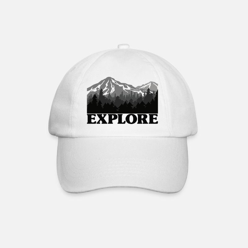 Entdecken Sie Camping & Bergwandern Outdoor-Geschenke - Baseballkappe - Weiß/Weiß