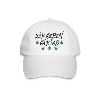 wir geben gras Marihuana Cannabis - Baseballkappe - Weiß/Weiß - Vorne