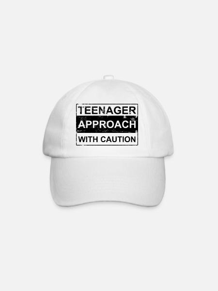 Approche adolescente avec prudence blanc Danger! Adolescent - Casquette classique - blanc/blanc